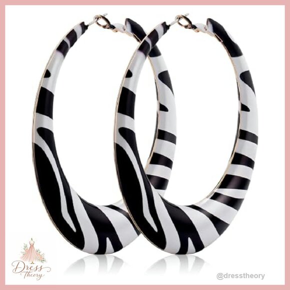 Chunky Geometric Hoop Earrings Hypoallergenic Alloy Statement Jewelry - Picture 2 of 5